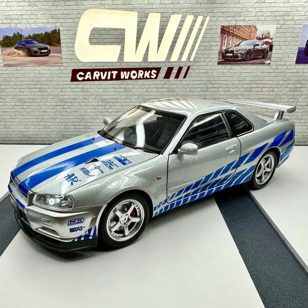 Nissan Skyline GT-R R34 Super Model 1:18 diecast scale model car miniature - Big Size
